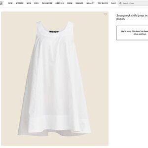 J.Crew XL Scoopneck Shift Dress in White Cotton Poplin